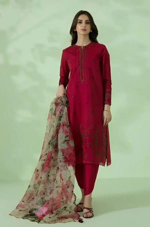 3 PIECE-EMBROIDERED LAWN SUIT LH_100