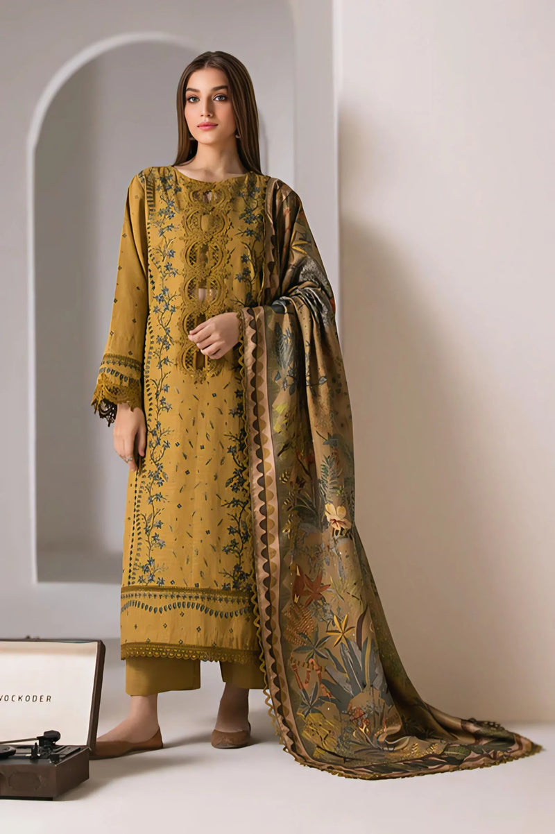 3PC EMBROIDERED DHANAK - LH15