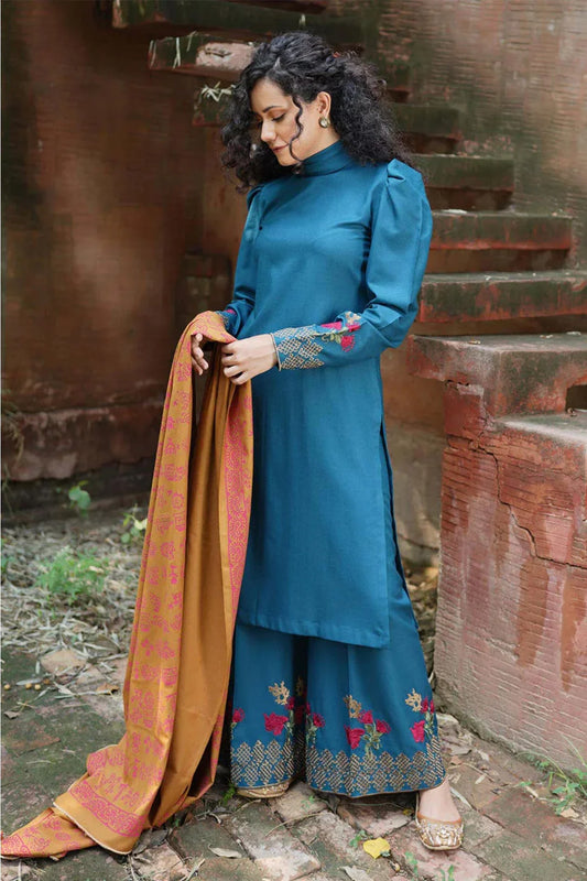 3PC DHANAK EMBROIDERED SUIT - LH25