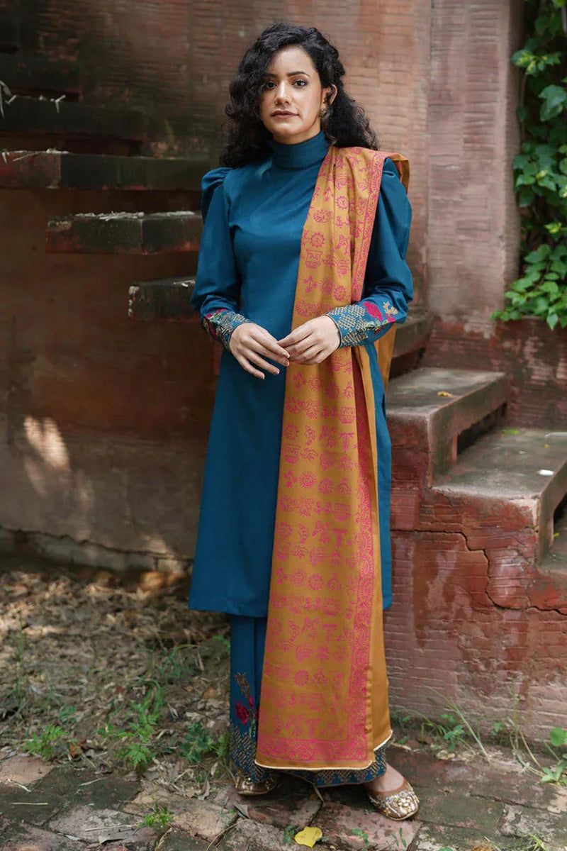 3PC DHANAK EMBROIDERED SUIT - LH25