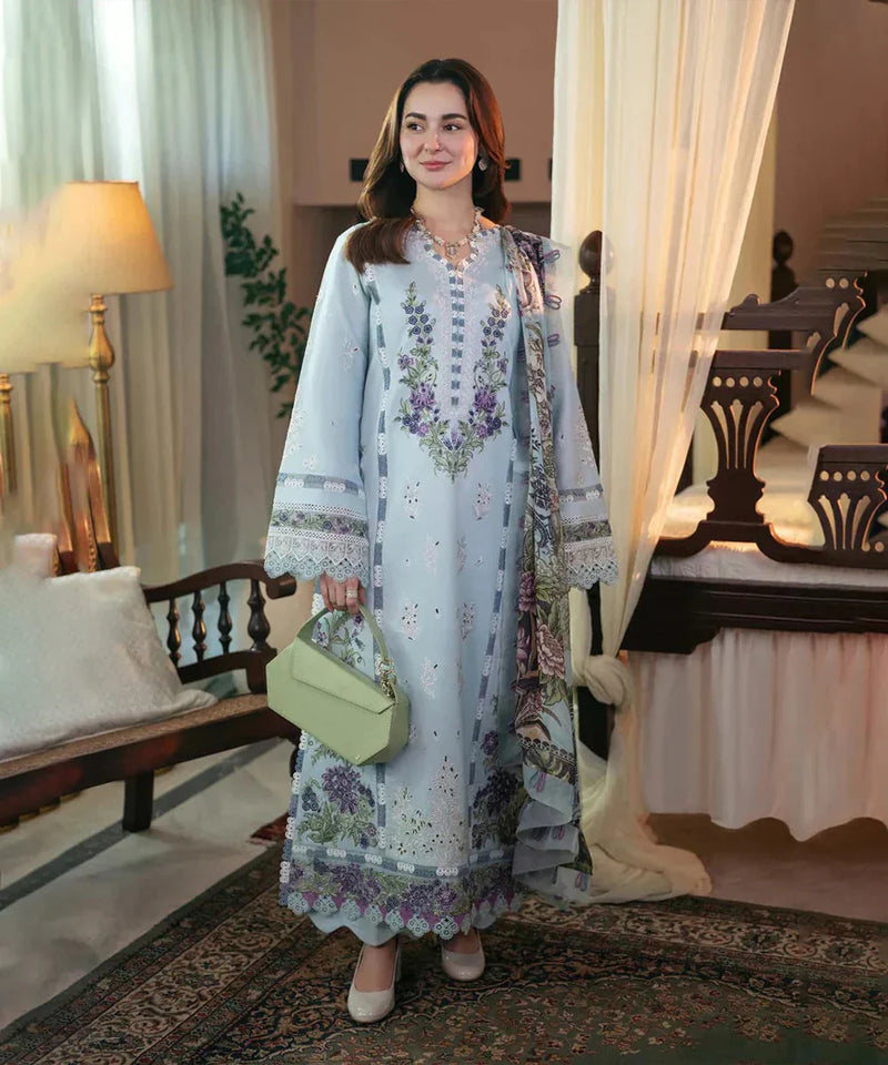 3PC EMBROIDERED DHANAK SUIT  - LH04