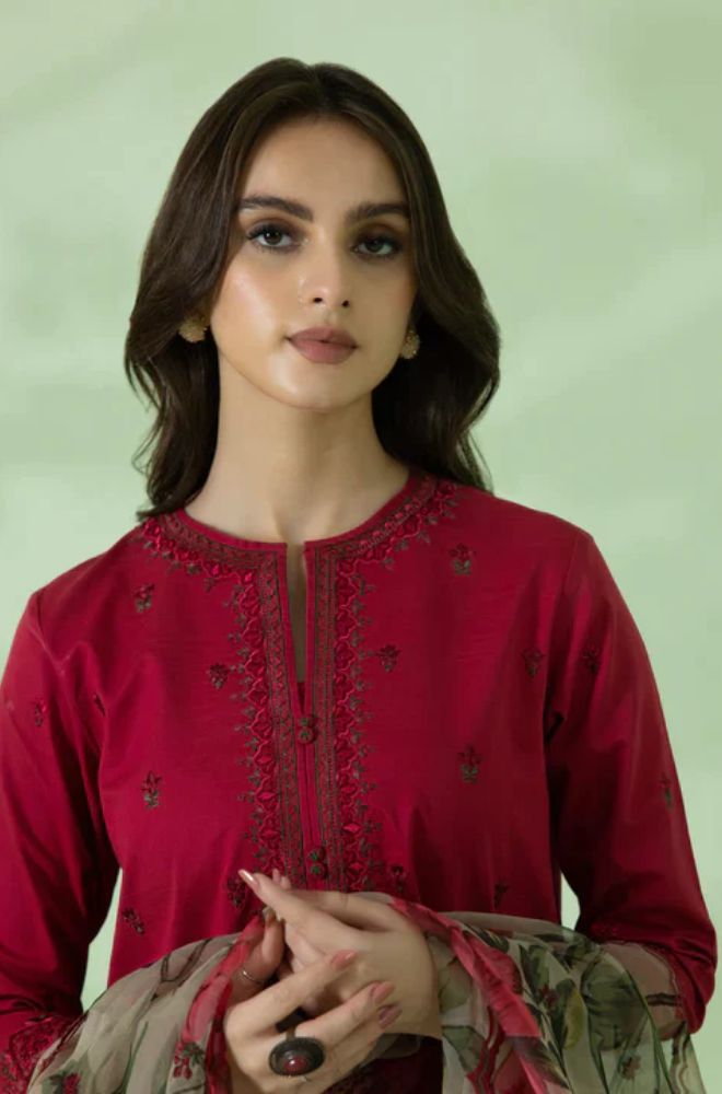 3 PIECE-EMBROIDERED LAWN SUIT LH_100
