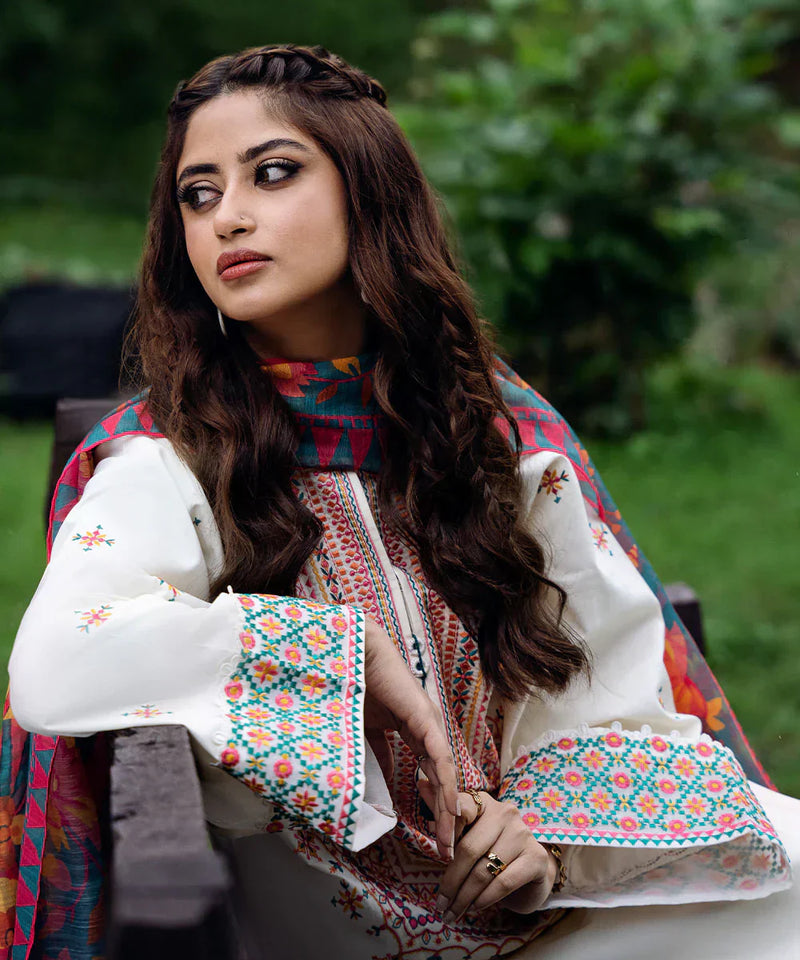 3 PC EMBROIDERED LAWN - 91