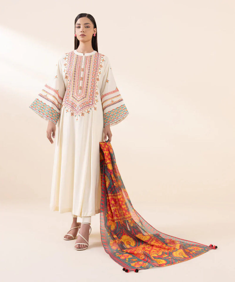 3 PC EMBROIDERED LAWN - 91
