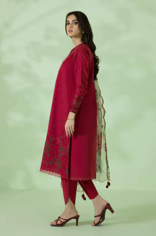 3 PIECE-EMBROIDERED LAWN SUIT LH_100