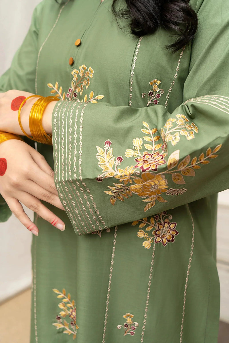 3PC EMBROIDERED COTTON SUIT - LH33