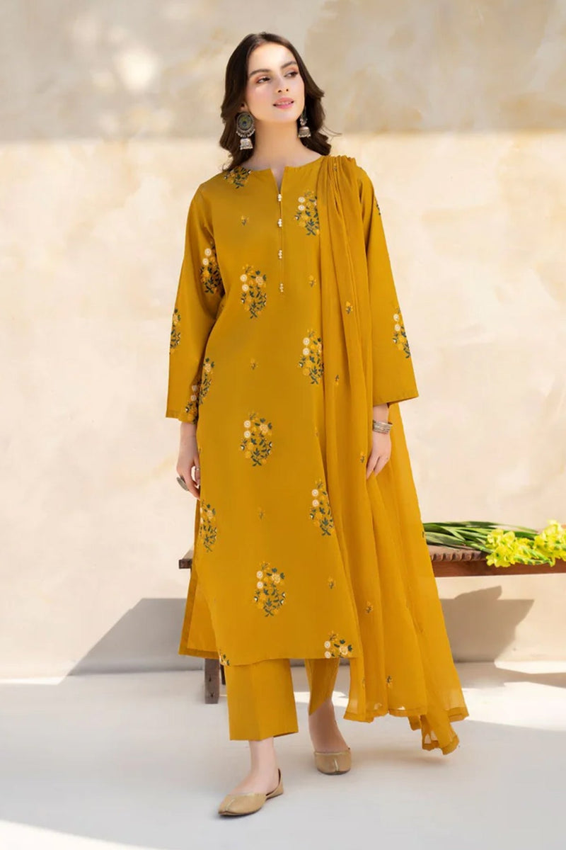3 PC EMBROIDERED LAWN SUIT -  LH03