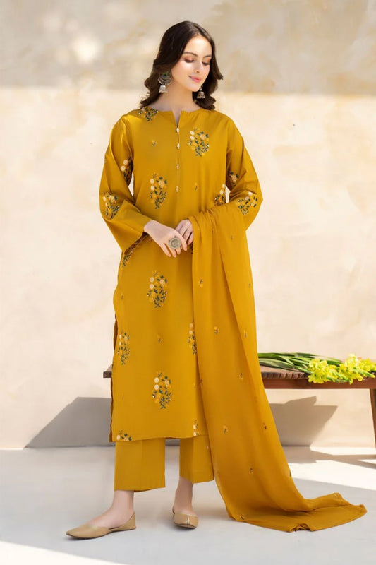 3 PC EMBROIDERED LAWN SUIT -  LH03