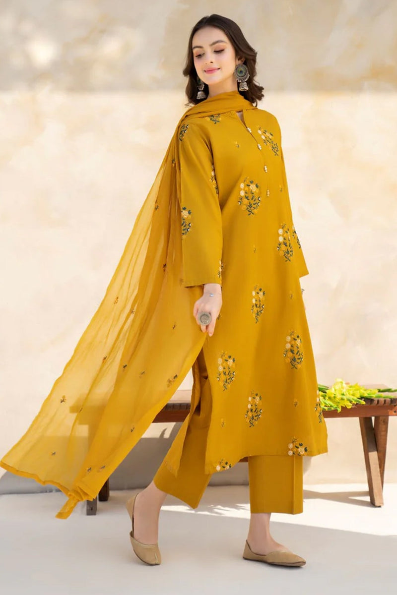3 PC EMBROIDERED LAWN SUIT -  LH03