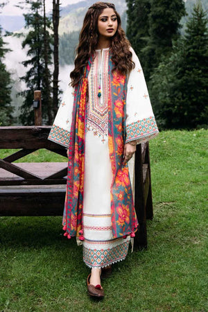 3 PC EMBROIDERED LAWN - 91