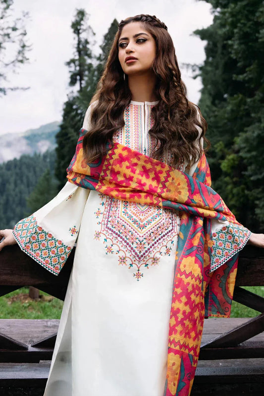 3 PC EMBROIDERED LAWN - 91