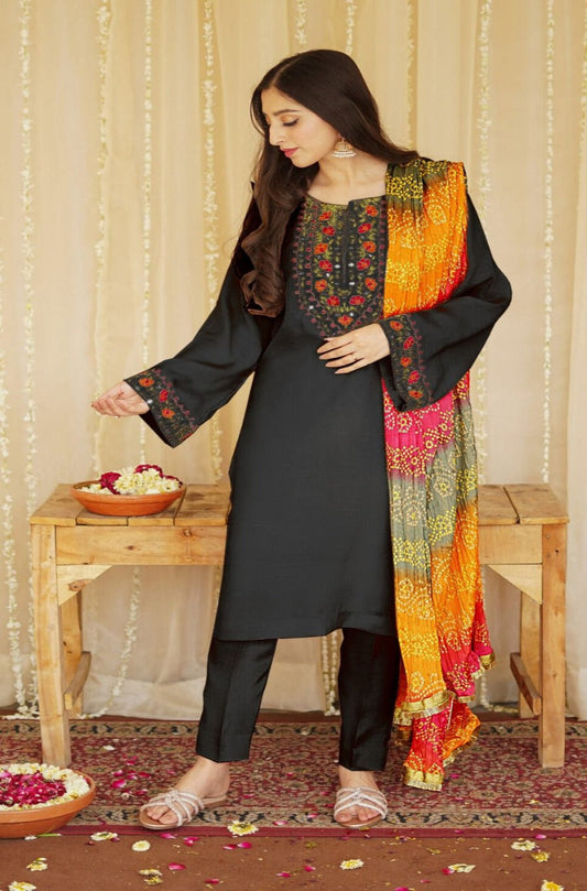 3 PIECE-EMBROIDERED DHANAK SUIT-LH_107