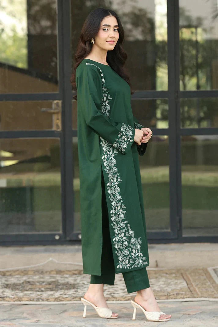 3Pc Dhanak Embroidery Sute Printed Wool  Shawl(Unstiched) -LHDHANAK