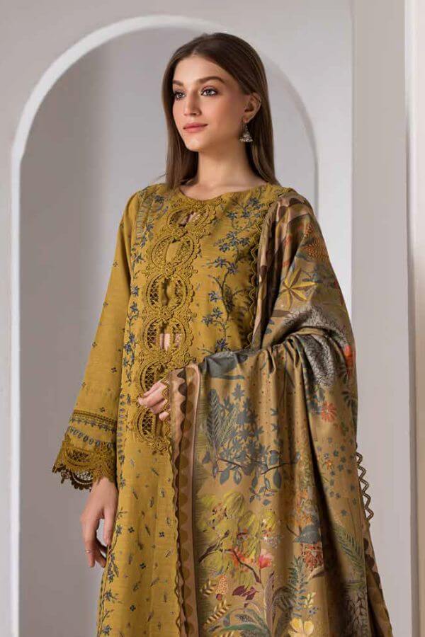 3PC EMBROIDERED DHANAK - LH15